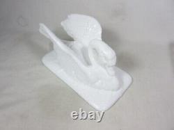 Westmoreland, Raised Wing Swan, Milk Glass, Dish/Bowl, Basketweave, Excellent