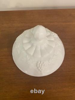 Westmoreland Rare Large Grape Pattern Milk Glass Canister