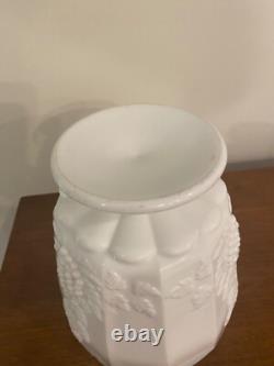 Westmoreland Rare Large Grape Pattern Milk Glass Canister