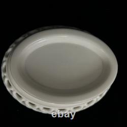 Westmoreland White Milk Glass Fox On Sailor Lacy Base Covered Serving Dish