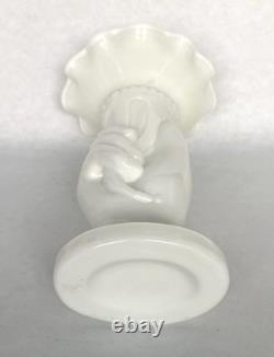 Westmoreland White Milk Glass Hand Holding Torch Vase