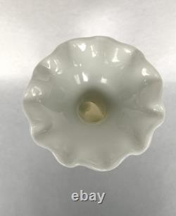 Westmoreland White Milk Glass Hand Holding Torch Vase