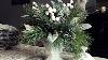 White Gold Pine Christmas Centerpiece Pine Floral Arrangement Christmas Decorating