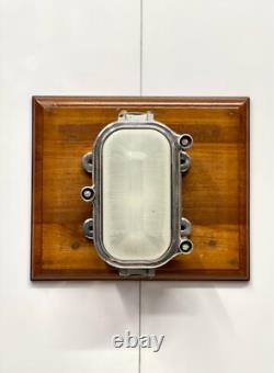 White Milk Glass & Aluminum Old Maritime Nautical Bulkhead Wall Light Fixture