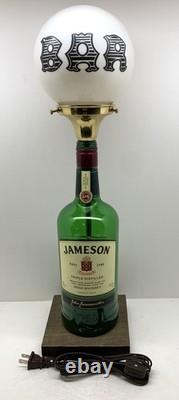 White Milk Glass BAR GLOBE Custom Liquor Bottle Lamp with Your CHOICE of Bottle