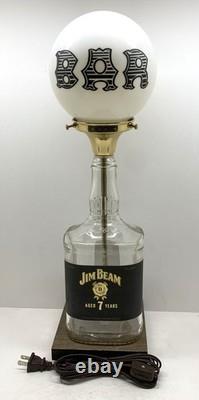 White Milk Glass BAR GLOBE Custom Liquor Bottle Lamp with Your CHOICE of Bottle