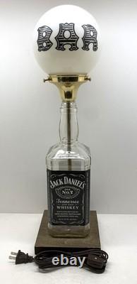 White Milk Glass BAR GLOBE Custom Liquor Bottle Lamp with Your CHOICE of Bottle