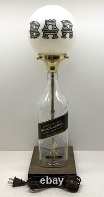 White Milk Glass BAR GLOBE Custom Liquor Bottle Lamp with Your CHOICE of Bottle