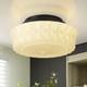 White Milk Glass Ceiling Light Fixture, 13.8'' Flush Mount Lighting For Bedro