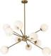 White Milk Glass Hanging Chandelier 10 Lights Mid Century Modern Globe Sputnik C
