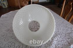 White Milk Glass Hobnail Globe Ex-Large Round Lamp Shade 13 5/8 Wide Fitter