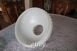 White Milk Glass Hobnail Globe Ex-Large Round Lamp Shade 13 5/8 Wide Fitter