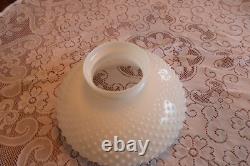 White Milk Glass Hobnail Globe Ex-Large Round Lamp Shade 13 5/8 Wide Fitter