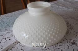 White Milk Glass Hobnail Globe Ex-Large Round Lamp Shade 13 5/8 Wide Fitter