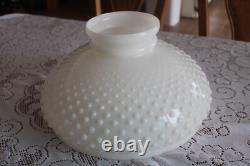 White Milk Glass Hobnail Globe Ex-Large Round Lamp Shade 13 5/8 Wide Fitter