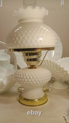 White Milk Glass Hobnail Grape Harvest Large Collection Lot (70 Pieces)