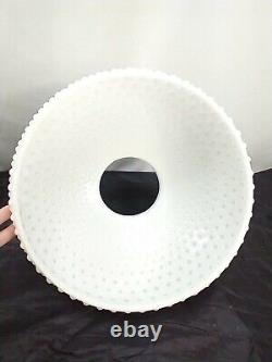 White Milk Glass Lamp Shade Hobnail Ruffled GWTW Hurricane 12 Fitter