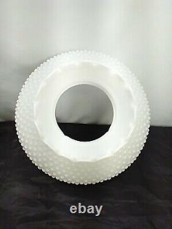 White Milk Glass Lamp Shade Hobnail Ruffled GWTW Hurricane 12 Fitter