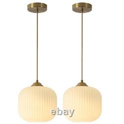 White Milk Glass Pendant Lights Antique Brass Ceiling Lights Brushed Gold Pen