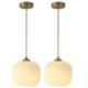 White Milk Glass Pendant Lights Antique Brass Ceiling Lights Brushed Gold Pen