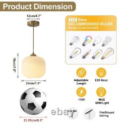 White Milk Glass Pendant Lights Antique Brass Ceiling Lights Brushed Gold Pen