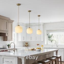 White Milk Glass Pendant Lights Antique Brass Ceiling Lights Brushed Gold Pen