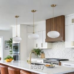 White Milk Glass Pendant Lights Kitchen Island Mid Century Modern Globe Penda