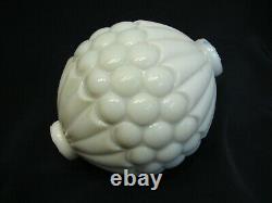 White Milk Glass Quilted Button Lightning Rod Ball Barn Globe Sphere Dot Light