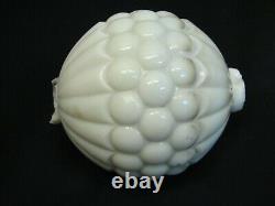 White Milk Glass Quilted Button Lightning Rod Ball Barn Globe Sphere Dot Light