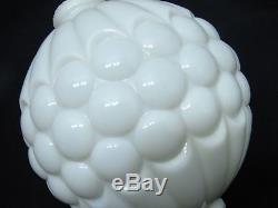 White Milk Glass Quilted Button Lightning Rod Ball Barn Globe Sphere Dot Light