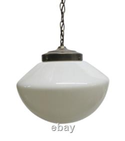 White Milk Glass Schoolhouse Globe Pendant Light
