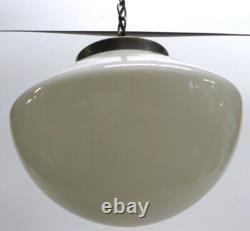 White Milk Glass Schoolhouse Globe Pendant Light