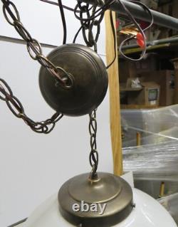 White Milk Glass Schoolhouse Globe Pendant Light