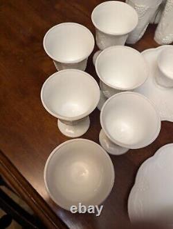 White Milk Glass Set see photos fast free shipping
