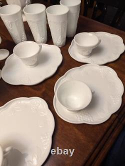 White Milk Glass Set see photos fast free shipping