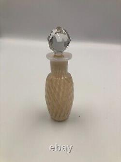 White Opalescent Reverse Swirl Bottle