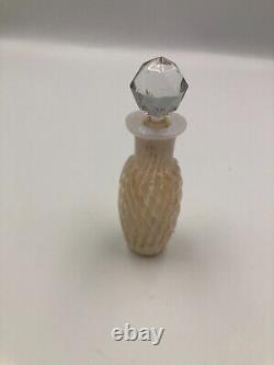 White Opalescent Reverse Swirl Bottle