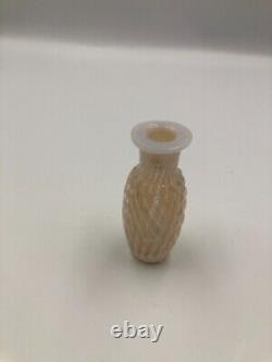 White Opalescent Reverse Swirl Bottle