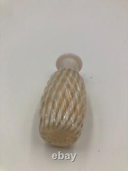 White Opalescent Reverse Swirl Bottle