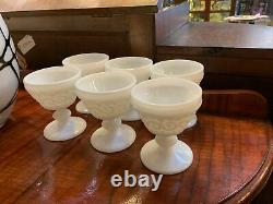 X6 Fenton Milk Glass Vintage Goblets