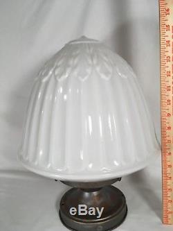 XL Antique Acorn Schoolhouse Library Light Fixture Chandelier Milk Glass Pendant