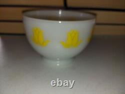 Yellow COLOR TULIP Anchor Hocking Fire King Vintage Cottage Cheese Promo Bowl